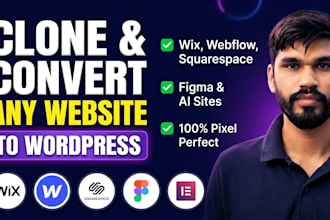 clone website, copy, duplicate or convert wix to wordpress elementor