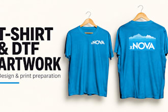 design branded t shirts and prepare artwork for dtf printing