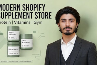 design a modern shopify supplement store