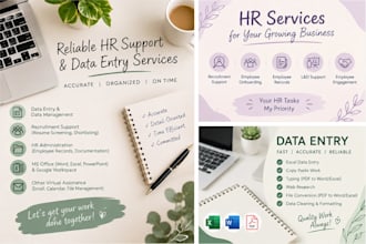 provide HR support, recruitment, virtual assistance, data entry