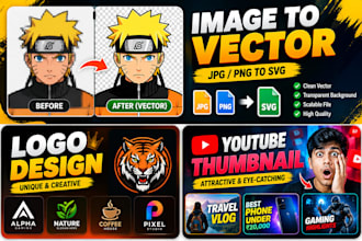 do simple logo design,youtube thumbnail design