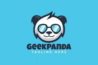 create  high  quality  panda  logo  design for  your  brand