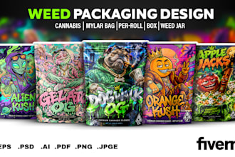 weed mylar bag design, cannabis packaging and cbd label design
