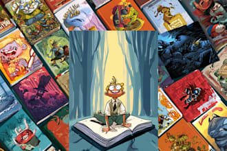draw a cartoon book cover art