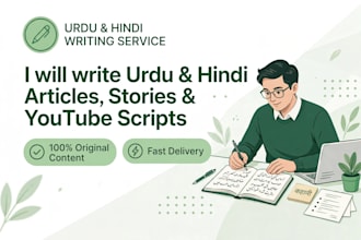 write engaging urdu and hindi youtube scripts and articles