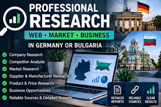 conduct professional market and web research in germany and bulgaria