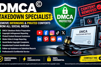 takedown pirated unwanted content from social media by dmca