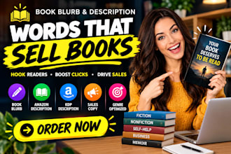 write book blurb, KDP book description, amazon book description, book sales copy