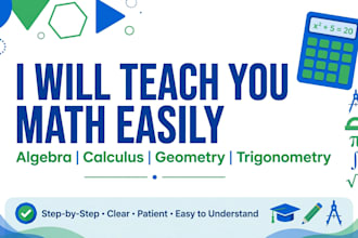be your expert math tutor for algebra, geometry, calculus