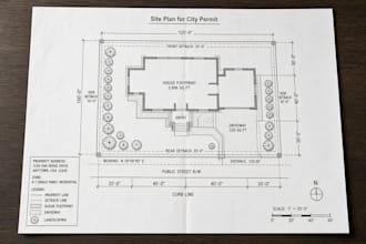 draw professional site plan or plot plan for city permit