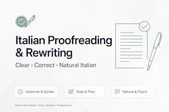 write, rewrite and proofread italian texts