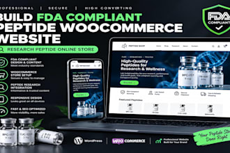 build fda compliant peptide woocommerce website, research peptide online store