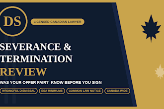 review your severance package or termination letter as a canadian lawyer