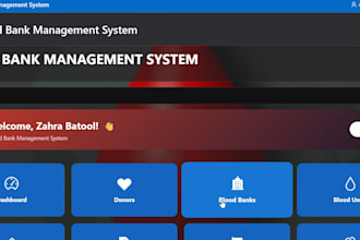 develop a blood bank management system with database