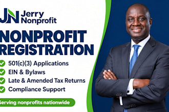 help register your nonprofit and prepare your 501c3 application, bylaws and ein
