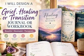 design grief, healing or transition journal or workbook