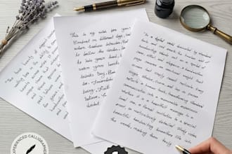 do beautiful manual handwriting and elegant cursive letters