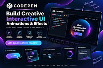 build creative interactive UI animations and effects on codepen
