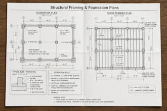 structural framing, foundation plans for residential permit