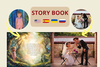 custom illustrated storybook, pixar style