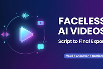 make faceless ai youtube videos with voiceover, animation, captions