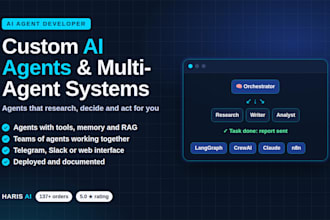 build custom ai agents and multi agent systems with langgraph or crewai