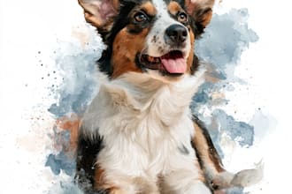 do watercolor pet portrait, dog portrait cat portrait