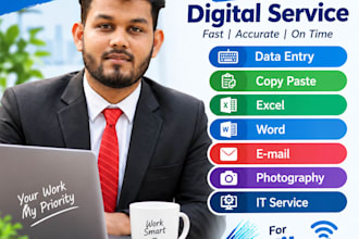 do data entry, copy paste, excel, word and typing work