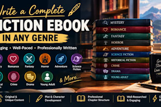 write a complete fiction ebook in any genre
