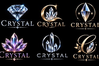 design a professional gemstone, jewelry, luxury, or elegant crystal logo