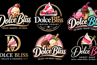 design a professional gelato, dessert, frozen yogurt, sweet shop ice cream logo
