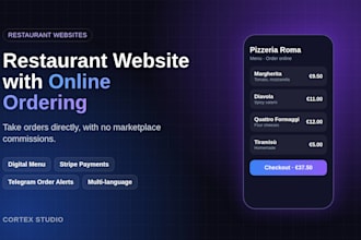 build a restaurant website with online ordering and payments