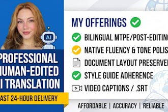 provide native human post editing for your ai text