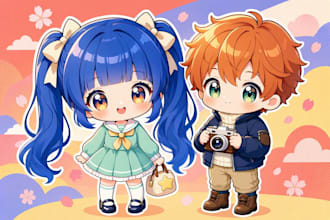 draw cute anime chibi character or illustration