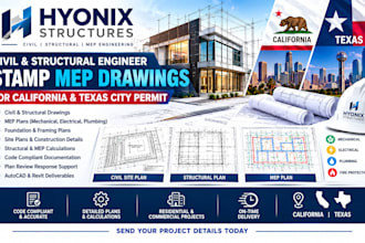 do civil structural engineer stamp mep drawings for california texas city permit