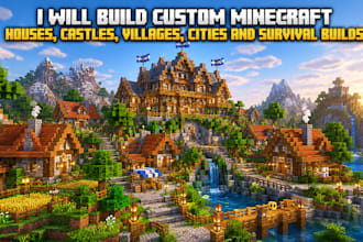 build custom minecraft houses, castles, villages, cities and survival builds
