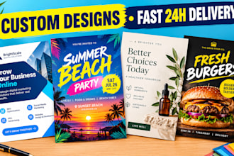 design a flyer, postcard, door hanger, or media kit in 24 hours
