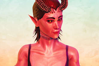 sculpt a custom character with a cinematic render