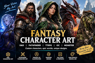 draw and design fantasy character for dnd concept art pathfinder oc art monster
