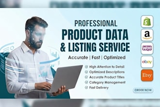 do e commerce product data entry and upload products to shopify or amazon