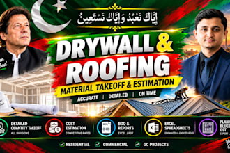 provide accurate drywall and roofing takeoff and estimating