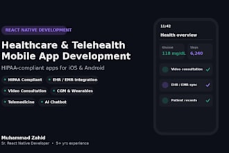 develop a healthcare mobile app with react native and hipaa compliance