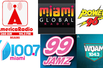 play your song or ads on any active miami radio live