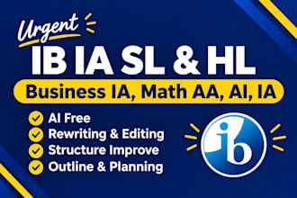 help you with ib math ia, business ia sl or hl