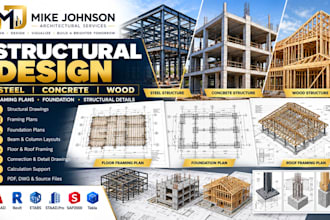 design steel, concrete and wood structures with framing plans