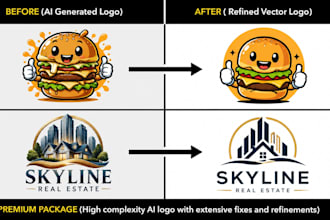 redraw logo to vector and refine ai design professionally