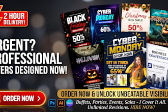 design christmas flyers, halloween flyer, black friday sales, cyber monday