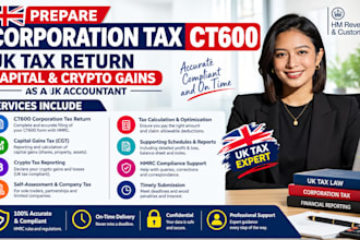 prepare corporation tax ct600 uk tax return capital crypto gain as UK accountant
