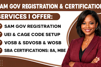 sam gov registration uei cage code mbe wosb dbe sba certification 8a certificate
