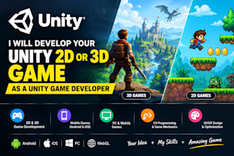 develop your unity 2d or 3d game as a unity game developer